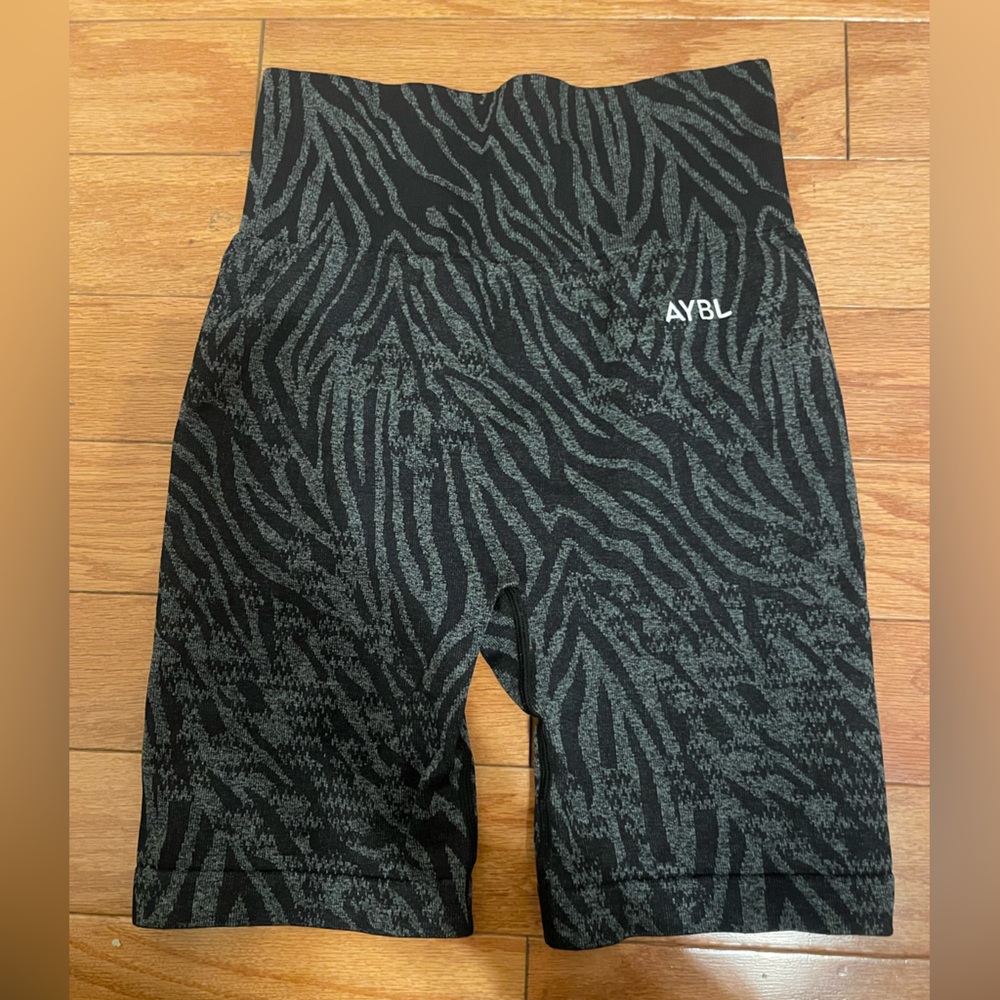AYBL zebra print biker shorts